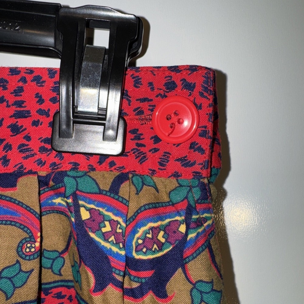 Chaus Vintage Midi Skirt Maximalism Multicolor 90s Boho Art To Wear Size 10 Wmns - Picture 4 of 7